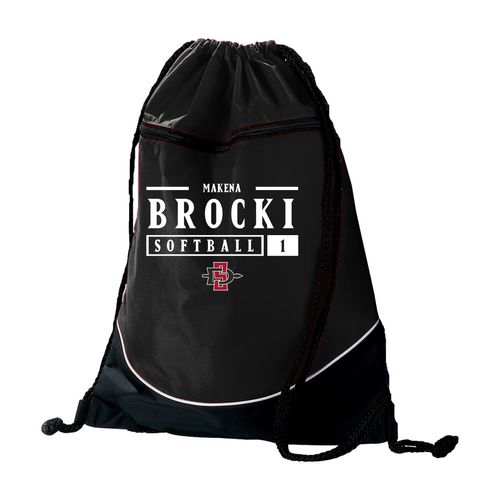 Picture of Augusta Tri-Color Drawstring Backpack - black white