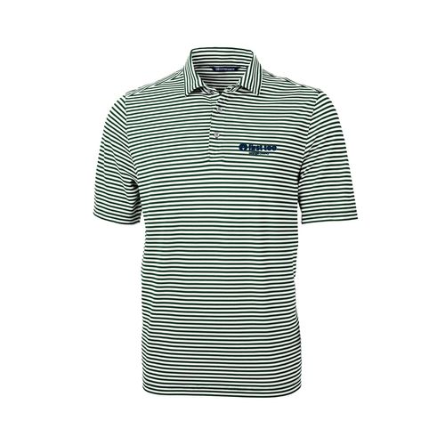 Picture of C&B Virtue Eco Pique Stripe Recycled Mens Polo - white hunter
