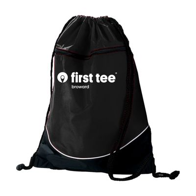 Picture of Augusta Tri-Color Drawstring Backpack - Black White