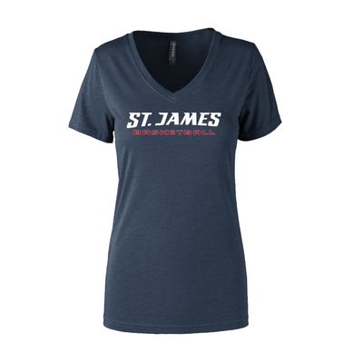 Picture of Women's Semi- Fitted Premium V- Neck T-Shirt  - Navy Heather