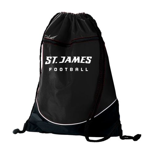 Picture of Augusta Tri-Color Drawstring Backpack - black white