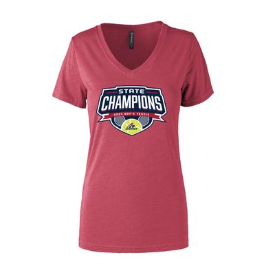 Picture of Women's Semi- Fitted Premium V- Neck T-Shirt  - Red Heather