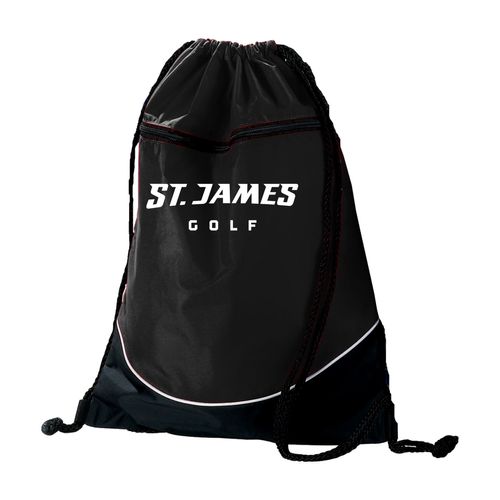 Picture of Augusta Tri-Color Drawstring Backpack - black white