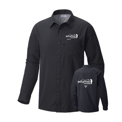 Picture of Men's Slack Tide Long Sleeve Shirt - Black - Multi Location Print