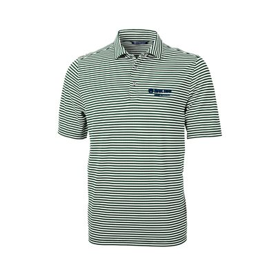 Picture of C&B Virtue Eco Pique Stripe Recycled Mens Polo - White Hunter