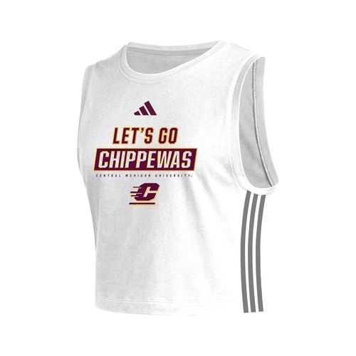 Picture of Football Postseason - adidas Women's Cropped 3-Stripe Tank - Team Grey 4