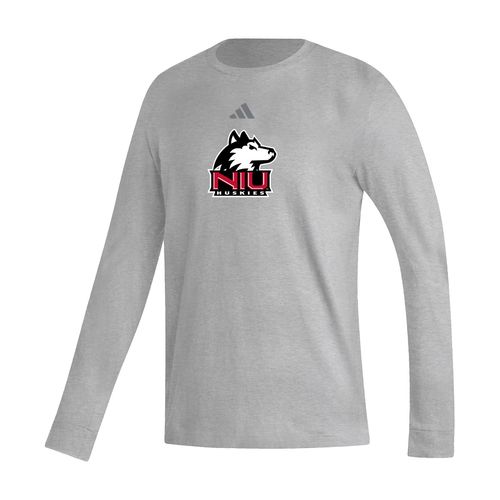 Picture of NIU Logo - Adidas - Men's Fresh Long Sleeve Tee  - medium grey heather