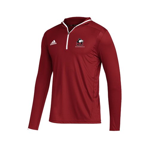 Picture of NIU Left Chest Print - Men's Team Issue Hooded Long Sleeve Tee - power red