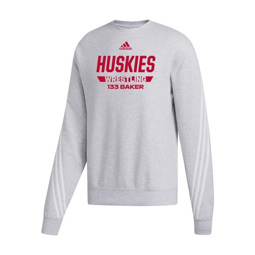 Picture of Women's Cropped 3-Stripe Crew  - medium grey heather