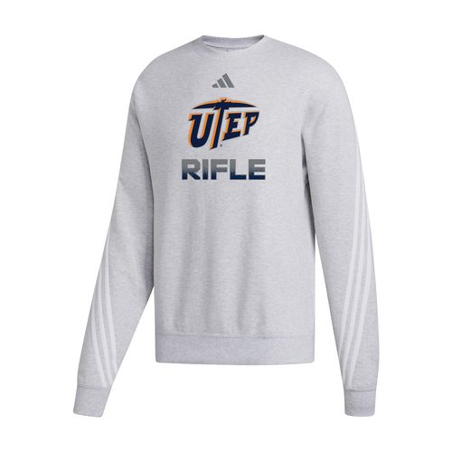 Picture of Women's Cropped 3-Stripe Crew  - medium grey heather