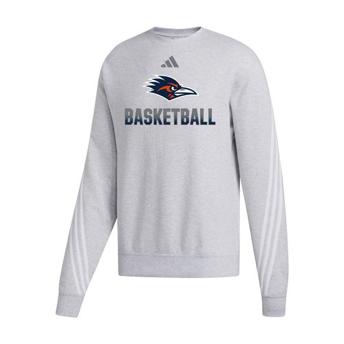 Picture of Women's Cropped 3-Stripe Crew  - medium grey heather
