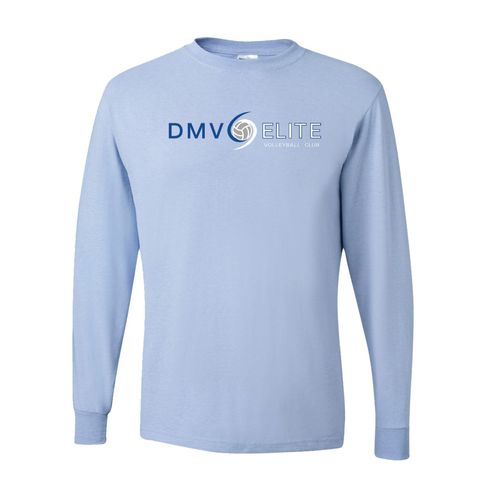 Picture of Dri-Power Long Sleeve T-Shirt - Light Blue - Logo Text Drop