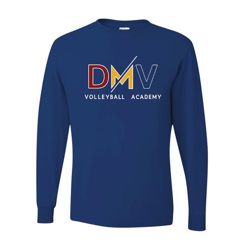 Picture of Dri-Power Long Sleeve T-Shirt - Royal - Logo Text Drop