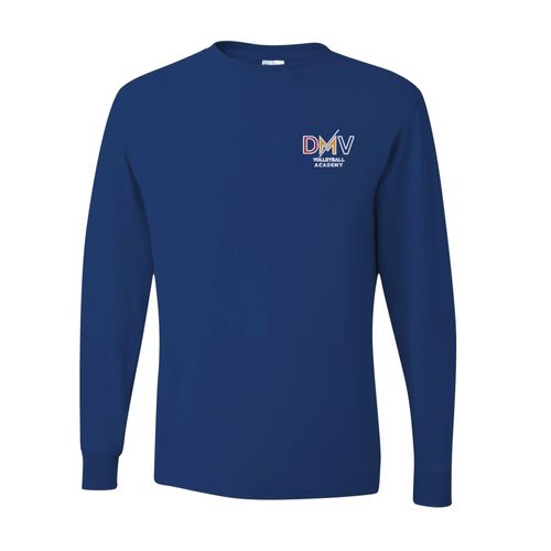Picture of Dri-Power Long Sleeve T-Shirt - Royal - Embroidery Text Drop