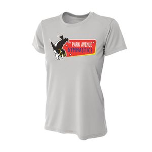 Picture of Women's Slim Fitting Performance T-shirt - Silver - Logo Text Drop