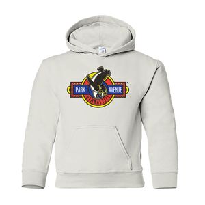 Picture of Heavy Blend Youth Hooded Sweatshirt - White - Logo Text Drop