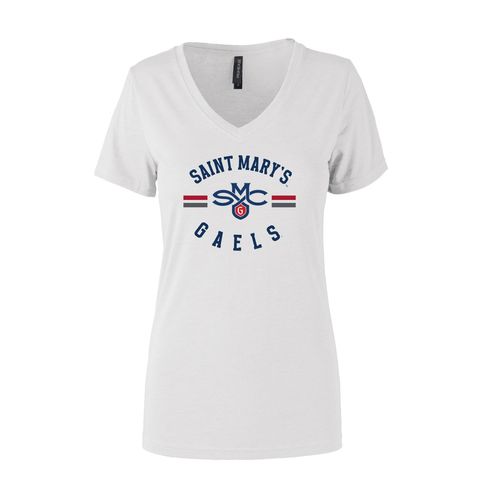 Picture of Women's Semi- Fitted Premium V- Neck T-Shirt  - White