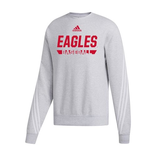 Picture of Women's Cropped 3-Stripe Crew  - Medium Grey Heather