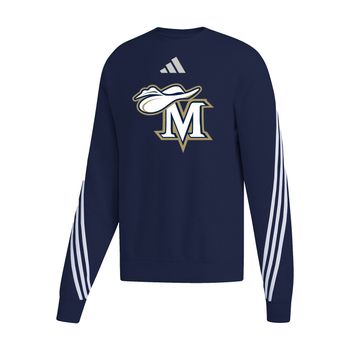 Picture of Women's Cropped 3-Stripe Crew  - Team Navy Blue
