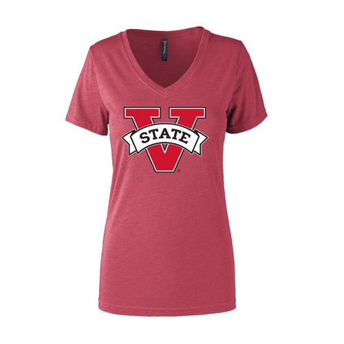 Picture of Women's Semi- Fitted Premium V- Neck T-Shirt  - Red Heather