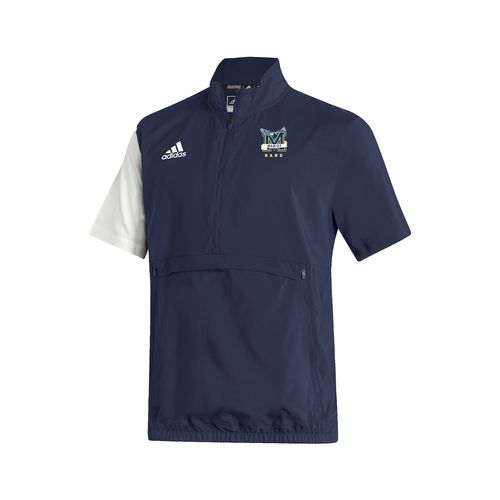 Picture of Stadium 1/4 Zip Woven Short Sleeve - Team Navy Blue - White