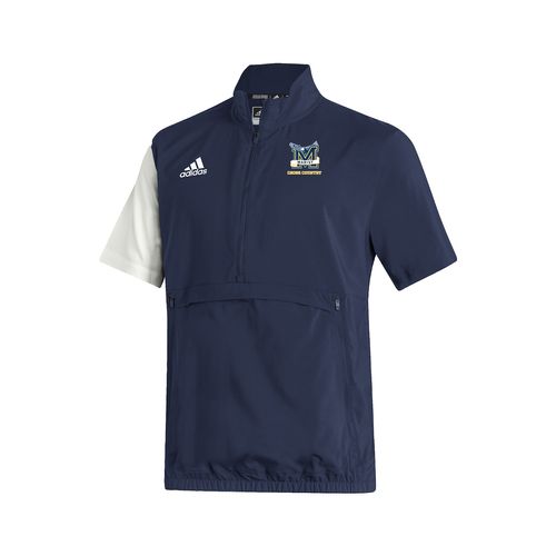 Picture of Stadium 1/4 Zip Woven Short Sleeve - Team Navy Blue - White