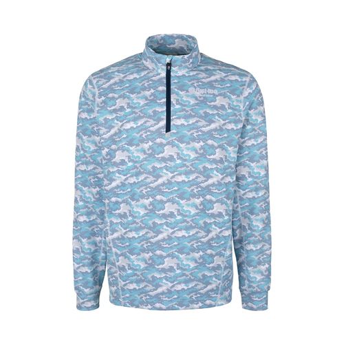 Picture of C&B Traverse Stretch Camo Print Quarter Zip Pullover - Indigo